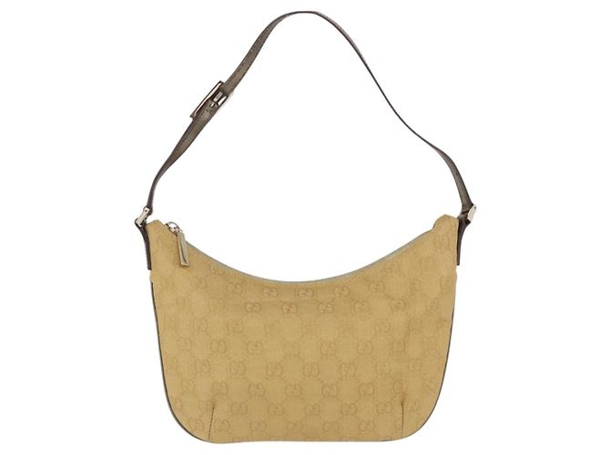 Borsa a tracolla GUCCI GG Canvas Beige Oro 005 0813 Auth 204158 D'oro - vista 2