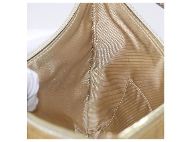 Borsa a tracolla GUCCI GG Canvas Beige Oro 005 0813 Auth 204158 D'oro - vista 21