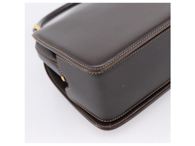 Bolsa de mão GUCCI em couro marrom e dourado Auth LN133V - vista 17
