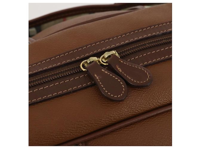 Borsa Boston Burberrys in pelle marrone tono oro Auth 201252A - vista 11