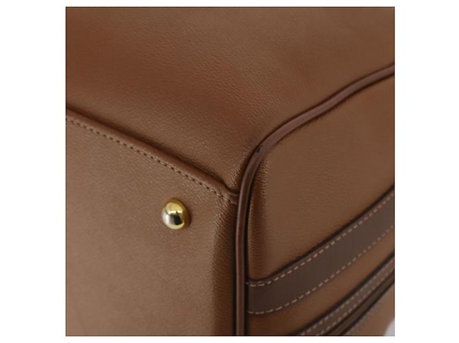 Borsa Boston Burberrys in pelle marrone tono oro Auth 201252A - vista 15