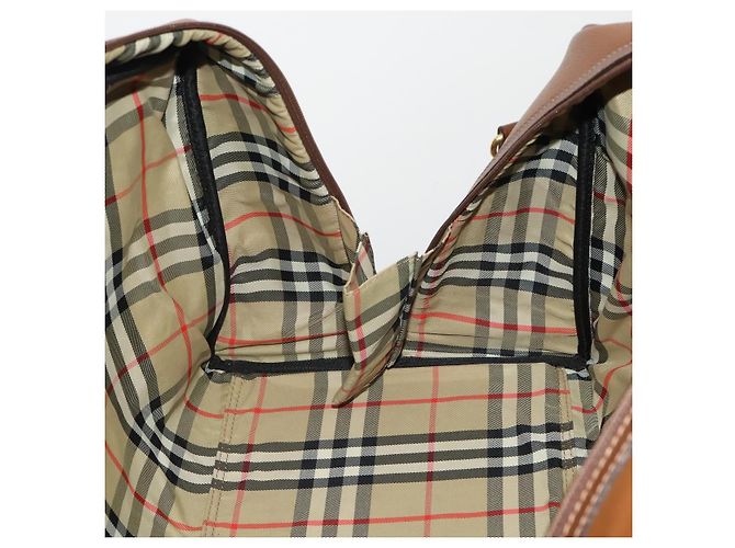 Borsa Boston Burberrys in pelle marrone tono oro Auth 201252A - vista 19