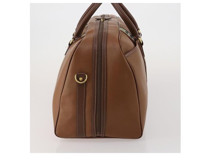 Borsa Boston Burberrys in pelle marrone tono oro Auth 201252A - vista 3