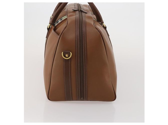 Borsa Boston Burberrys in pelle marrone tono oro Auth 201252A - vista 4
