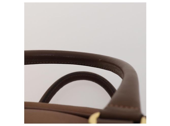 Borsa Boston Burberrys in pelle marrone tono oro Auth 201252A - vista 8