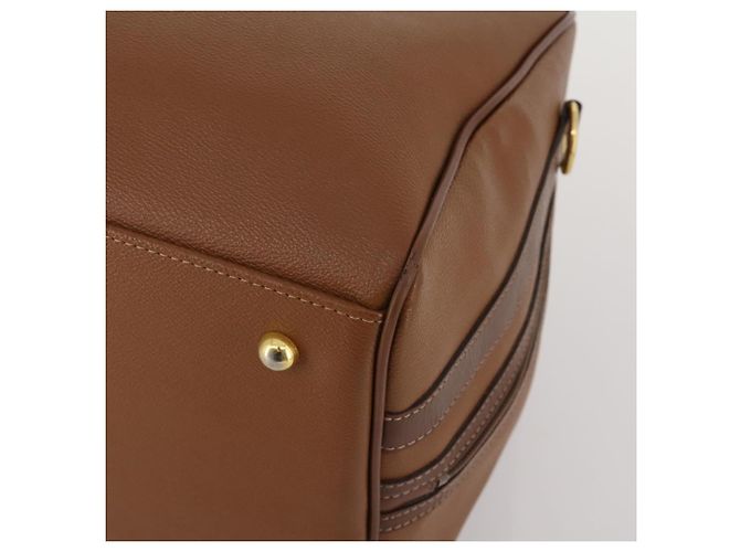 Borsa Boston Burberrys in pelle marrone tono oro Auth 201252A - vista 9