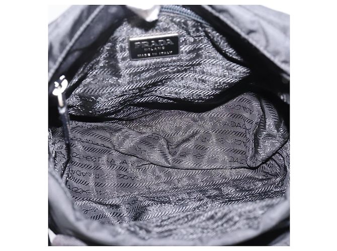 Bolso de Hombro PRADA Nylon Black Silver Auth ki6826 Negro Plata - vista 11