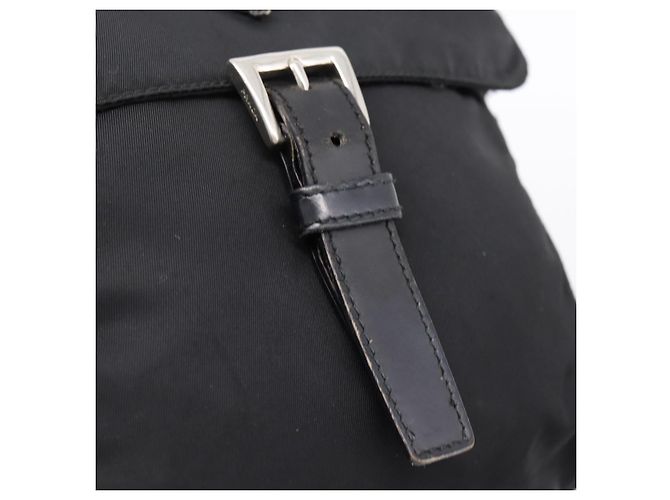 Bolso de Hombro PRADA Nylon Black Silver Auth ki6826 Negro Plata - vista 18