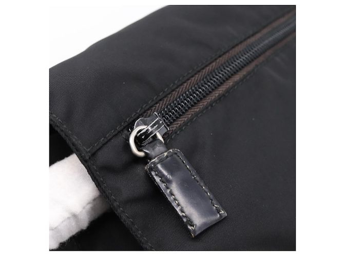 Bolso de Hombro PRADA Nylon Black Silver Auth ki6826 Negro Plata - vista 19