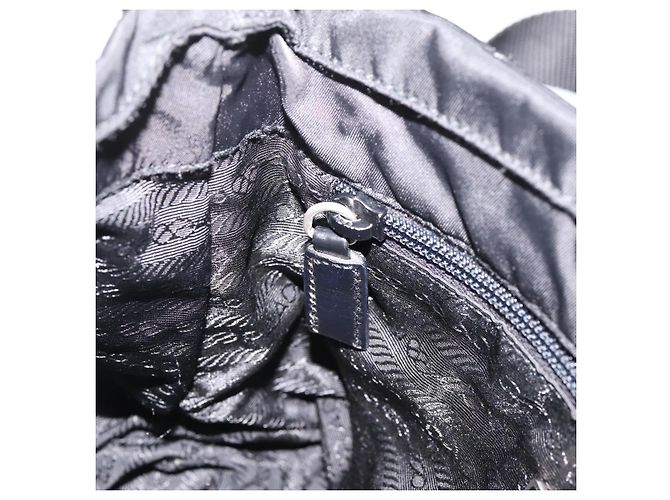 Bolso de Hombro PRADA Nylon Black Silver Auth ki6826 Negro Plata - vista 25