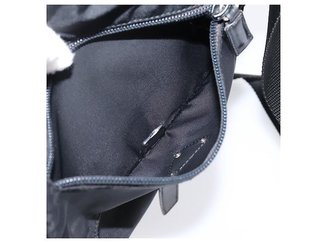 Bolso de Hombro PRADA Nylon Black Silver Auth ki6826 Negro Plata - vista 28