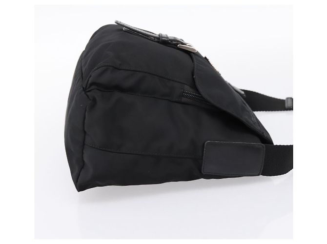 Bolso de Hombro PRADA Nylon Black Silver Auth ki6826 Negro Plata - vista 4
