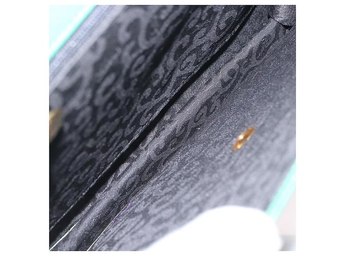 Autre Marque Borsa a tracolla SAINT LAURENT in pelle verde tono oro Auth 203497 - vista 12