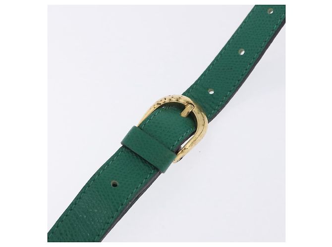 Autre Marque Borsa a tracolla SAINT LAURENT in pelle verde tono oro Auth 203497 - vista 15