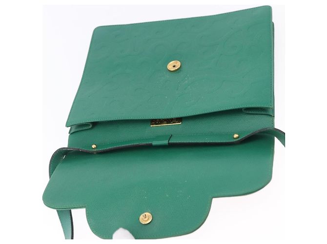 Autre Marque Borsa a tracolla SAINT LAURENT in pelle verde tono oro Auth 203497 - vista 21