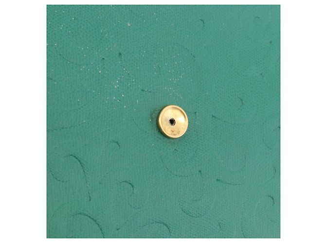 Autre Marque Borsa a tracolla SAINT LAURENT in pelle verde tono oro Auth 203497 - vista 24