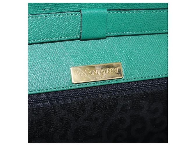 Autre Marque Borsa a tracolla SAINT LAURENT in pelle verde tono oro Auth 203497 - vista 25