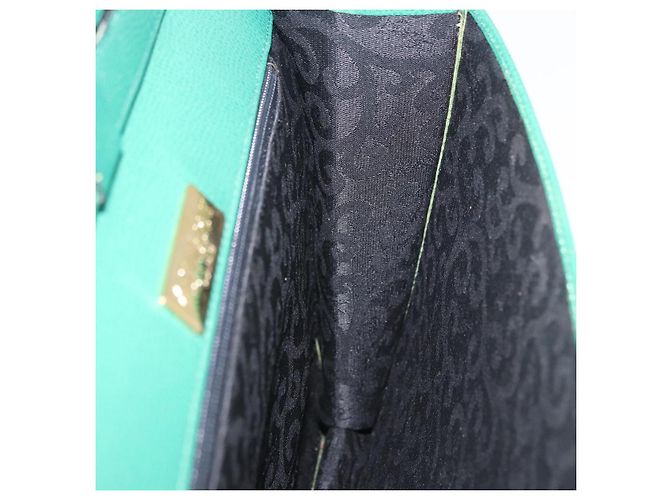 Autre Marque Borsa a tracolla SAINT LAURENT in pelle verde tono oro Auth 203497 - vista 26