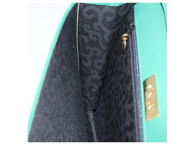 Autre Marque Borsa a tracolla SAINT LAURENT in pelle verde tono oro Auth 203497 - vista 27