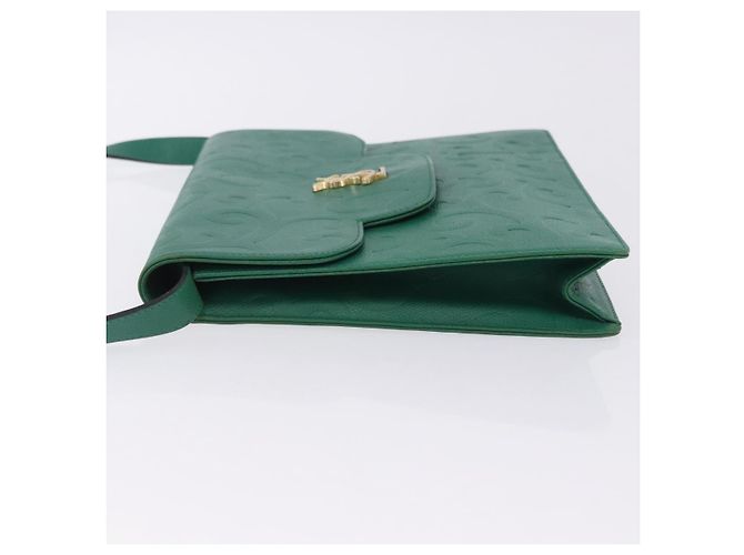 Autre Marque Borsa a tracolla SAINT LAURENT in pelle verde tono oro Auth 203497 - vista 8