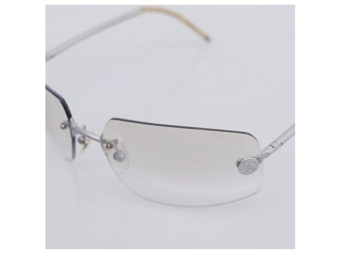 Occhiali CHANEL metallo Silver CC Auth 201529M Argento - vista 7