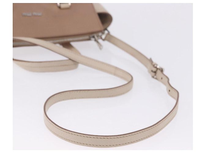 Borsa a mano Miu Miu in pelle 2way Beige Auth ka6259V - vista 10