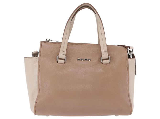 Borsa a mano Miu Miu in pelle 2way Beige Auth ka6259V - vista 13