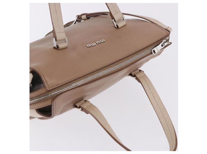 Borsa a mano Miu Miu in pelle 2way Beige Auth ka6259V - vista 15