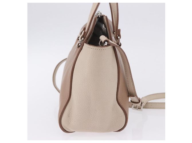 Borsa a mano Miu Miu in pelle 2way Beige Auth ka6259V - vista 6