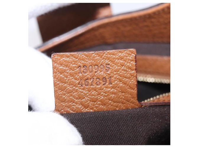 Borsa GUCCI G Jackie in pelle Taurillon Clemence Marrone Oro 130995 Auth am12624M D'oro - vista 11