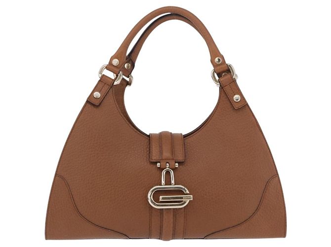 Borsa GUCCI G Jackie in pelle Taurillon Clemence Marrone Oro 130995 Auth am12624M D'oro - vista 13
