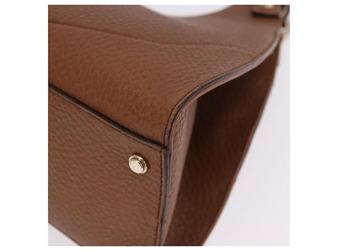Borsa GUCCI G Jackie in pelle Taurillon Clemence Marrone Oro 130995 Auth am12624M D'oro - vista 16