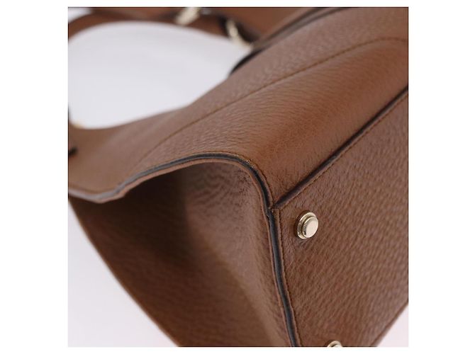 Borsa GUCCI G Jackie in pelle Taurillon Clemence Marrone Oro 130995 Auth am12624M D'oro - vista 17
