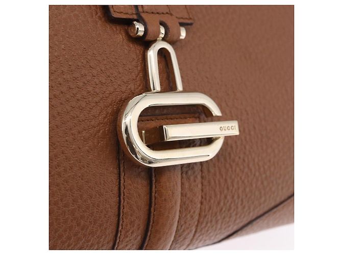 Borsa GUCCI G Jackie in pelle Taurillon Clemence Marrone Oro 130995 Auth am12624M D'oro - vista 19