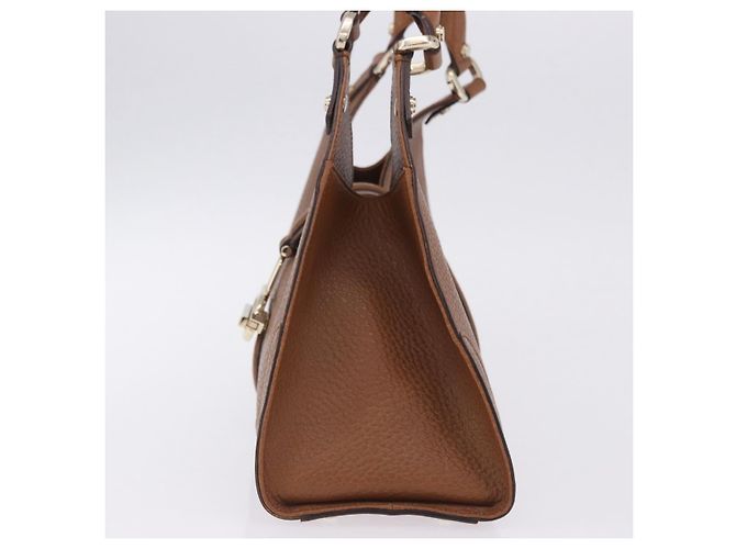 Borsa GUCCI G Jackie in pelle Taurillon Clemence Marrone Oro 130995 Auth am12624M D'oro - vista 3