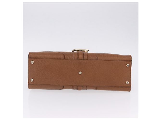 Borsa GUCCI G Jackie in pelle Taurillon Clemence Marrone Oro 130995 Auth am12624M D'oro - vista 5
