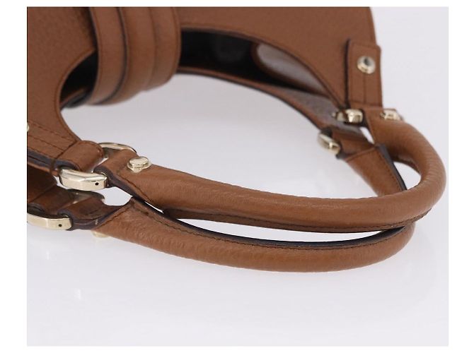 Borsa GUCCI G Jackie in pelle Taurillon Clemence Marrone Oro 130995 Auth am12624M D'oro - vista 7