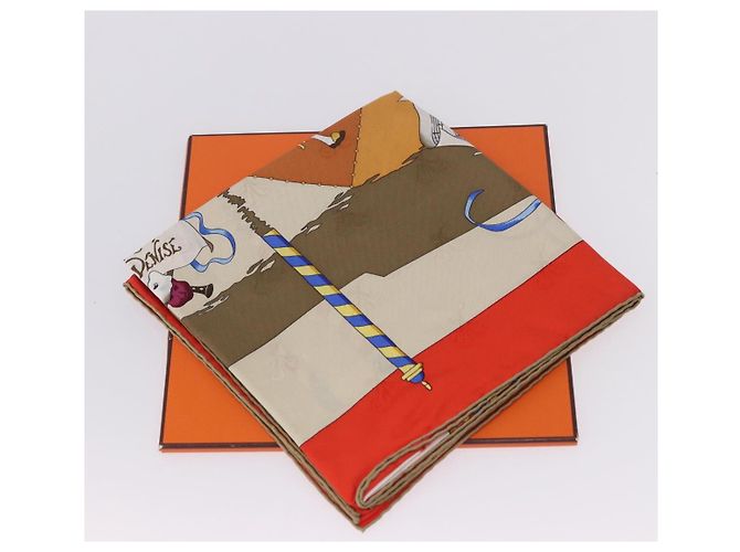 Hermès HERMES Carre 90 Pañuelo de Seda "LE CARNAVAL DE VENISE" Red Auth ki6857 Roja - vista 14