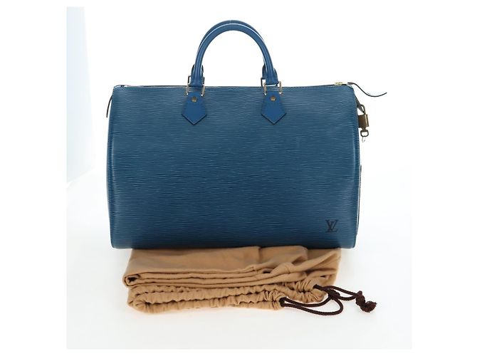 LOUIS VUITTON Epi Speedy 35 Borsa a mano Toledo Blue M42995 LV Auth 201415V - vista 12