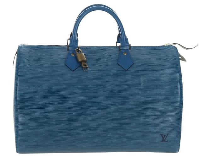 LOUIS VUITTON Epi Speedy 35 Borsa a mano Toledo Blue M42995 LV Auth 201415V - vista 13