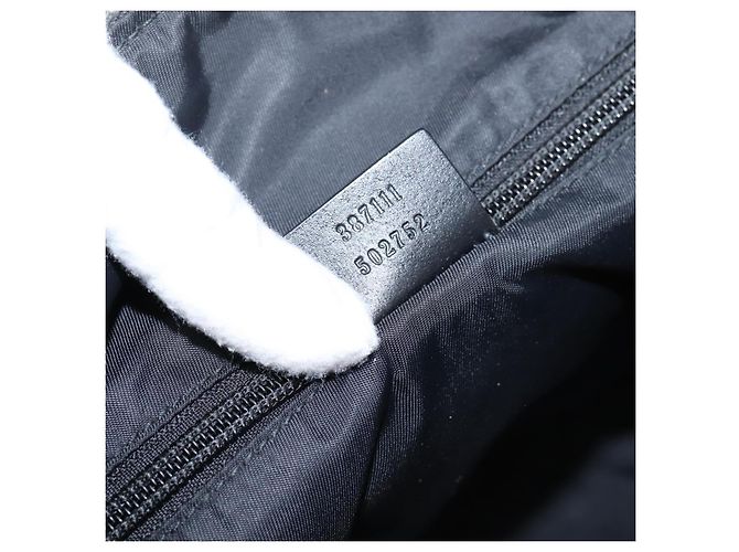 GUCCI Web Sherry Line Schultertasche Canvas Black Silver 387111 Auth 204729A Schwarz Silber - Ansicht 12