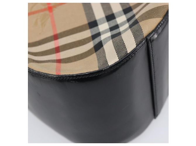 Burberrys Nova Check Schultertasche Canvas Beige Silver Auth 203651A Silber - Ansicht 16