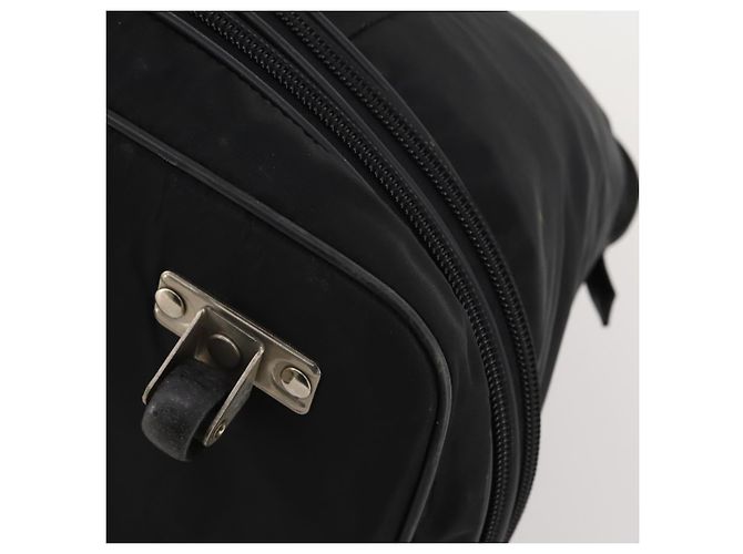 Sac Boston PRADA Nylon Noir Argent Auth 201310 Argenté - vue 15