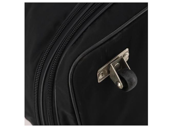 Sac Boston PRADA Nylon Noir Argent Auth 201310 Argenté - vue 16