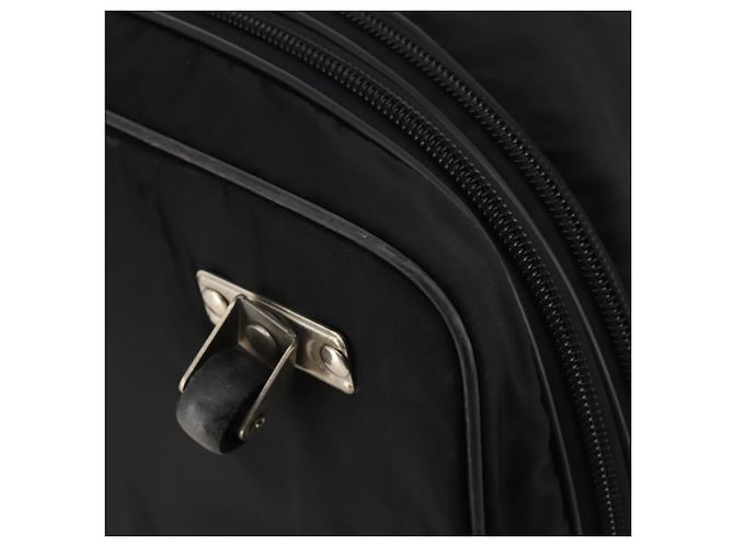 Sac Boston PRADA Nylon Noir Argent Auth 201310 Argenté - vue 17