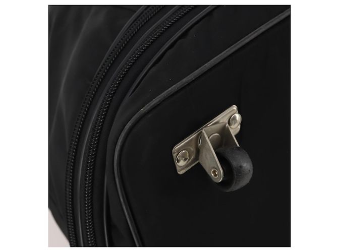 Sac Boston PRADA Nylon Noir Argent Auth 201310 Argenté - vue 18