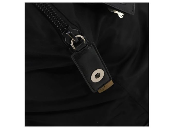 Sac Boston PRADA Nylon Noir Argent Auth 201310 Argenté - vue 22