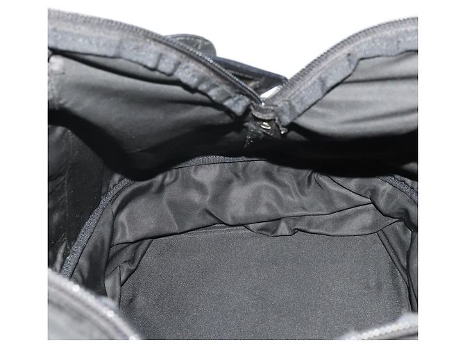 Sac Boston PRADA Nylon Noir Argent Auth 201310 Argenté - vue 23