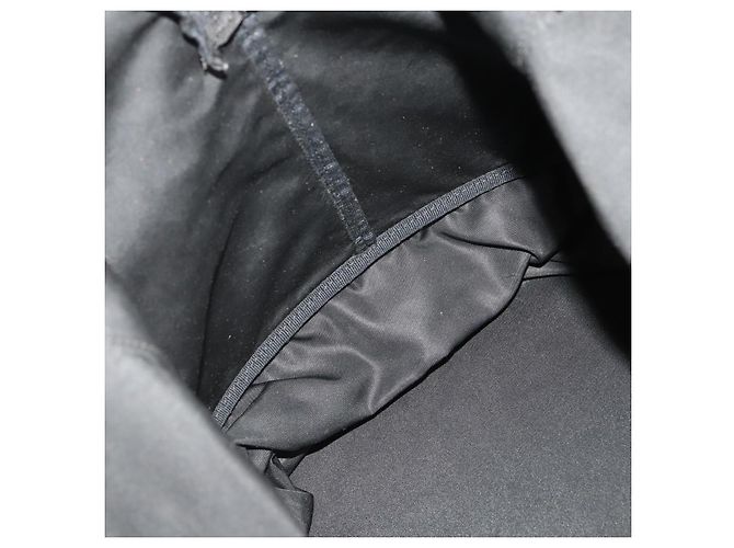 Sac Boston PRADA Nylon Noir Argent Auth 201310 Argenté - vue 24