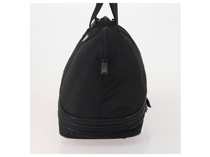 Sac Boston PRADA Nylon Noir Argent Auth 201310 Argenté - vue 3